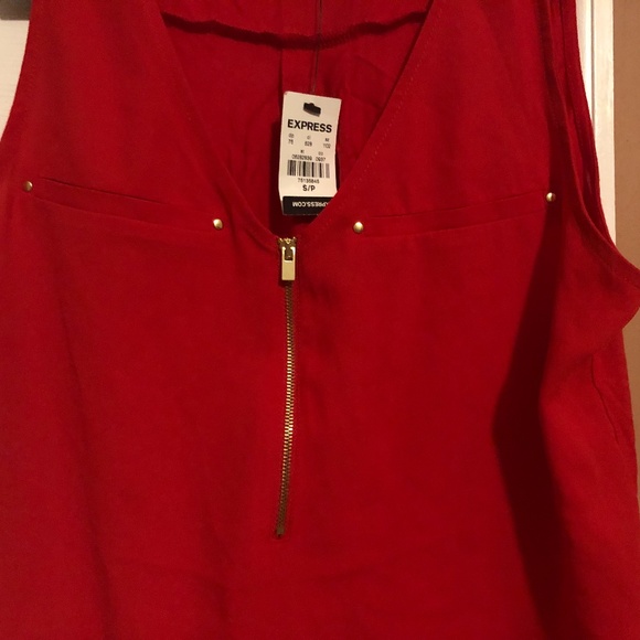 New with tag Express sleeveless v neck top with front zipper size S - Picture 3 of 4
